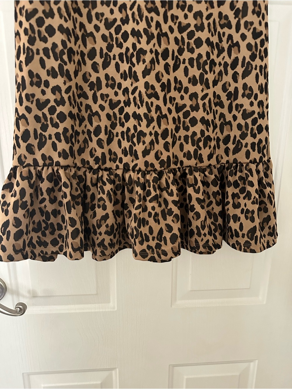 ZARA Leopard Animal Print Jacquard Short Sleeves High Mock Neck Dress Small - Picture 3 of 9